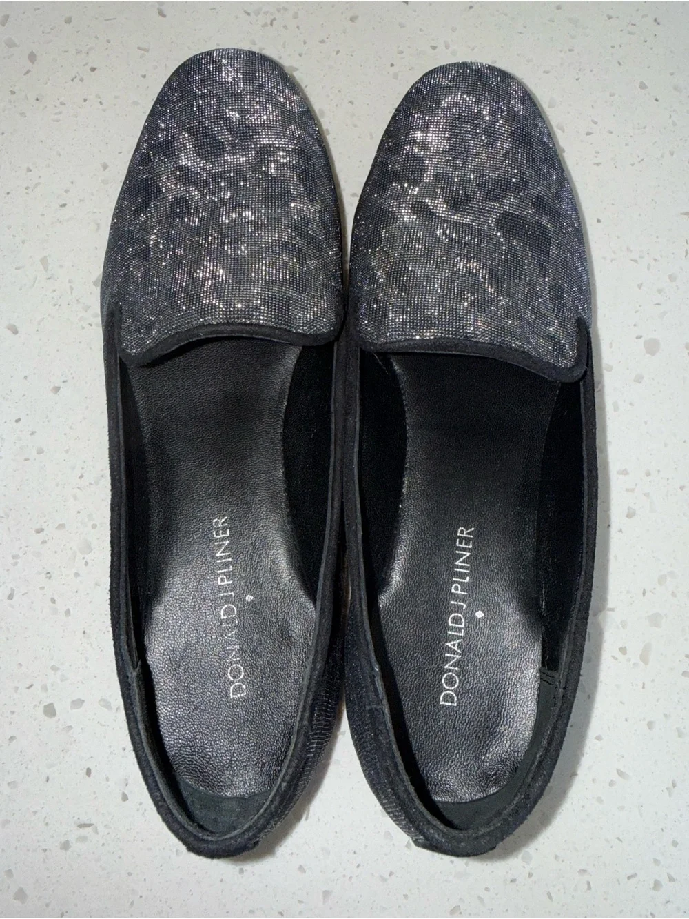 Donald J. Pliner Women's Black Leopard-Print Slip-On Loafers
